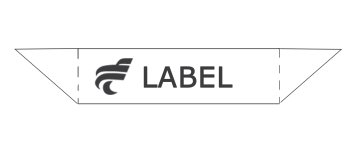 label pliage forme biseau